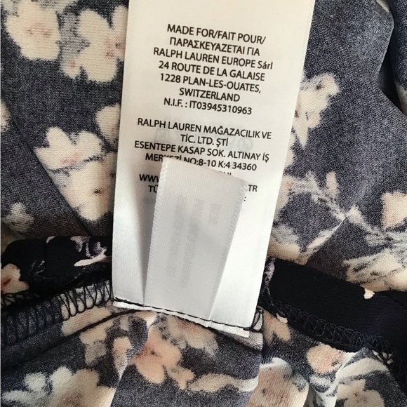 Ralph Lauren Navy Floral Jersey Maxi Dress Size 12 - Picture 6 of 10